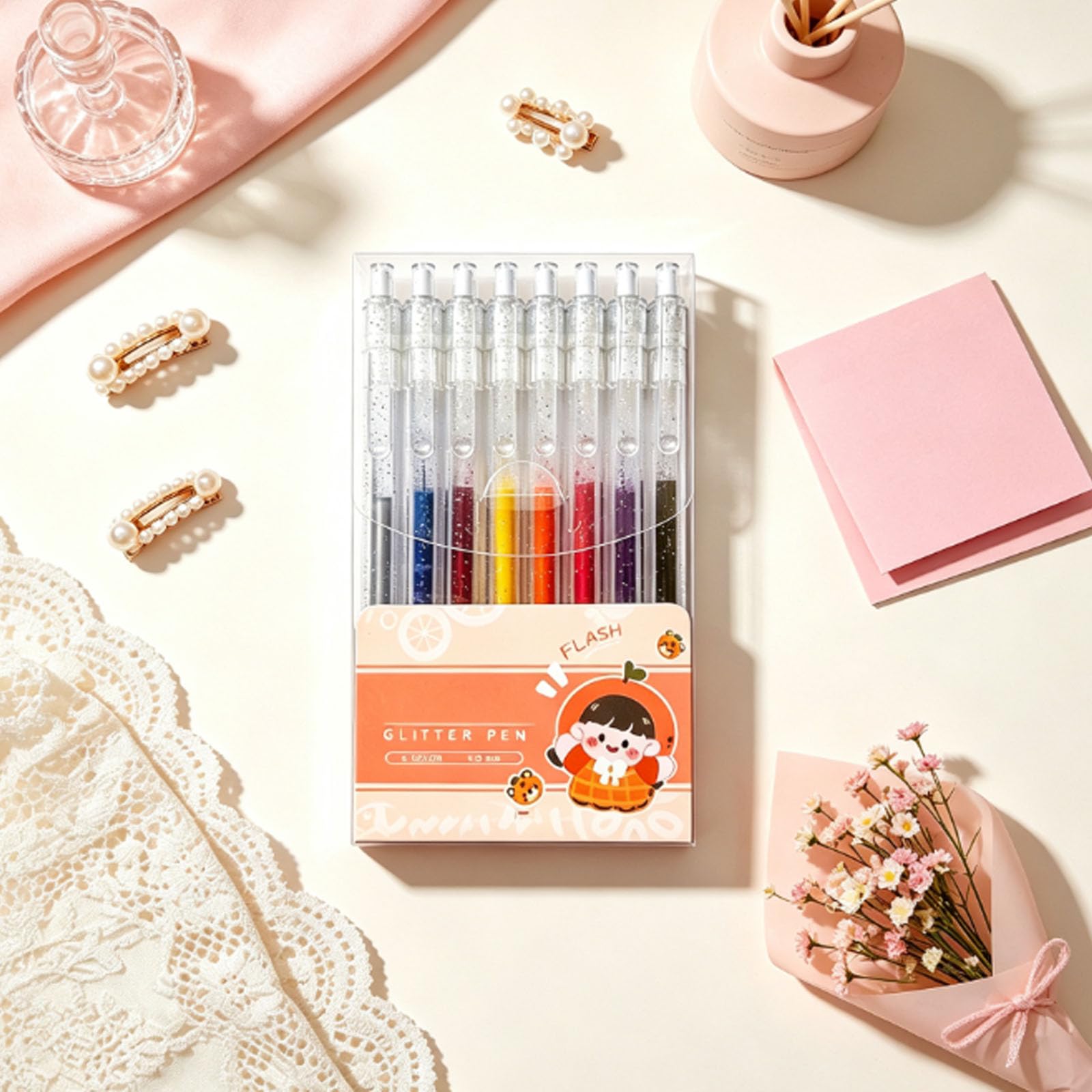 Ensemble De Stylos à Paillettes à Séchage Rapide, Stylos à Encre Pailletée (Couleur 48)