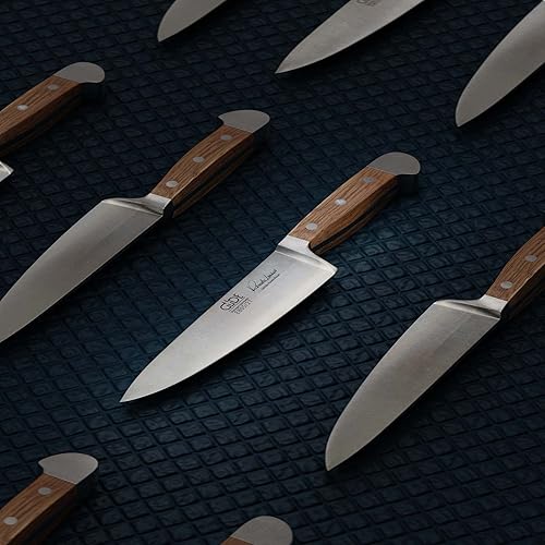 Miniatura 4 de Güde Alpha Barrel Oak Series - Cuchillo de chef de 8 pulgadas, fabricado en Solingen, Alemania desde 1910, madera de roble rara, más de 80 años de