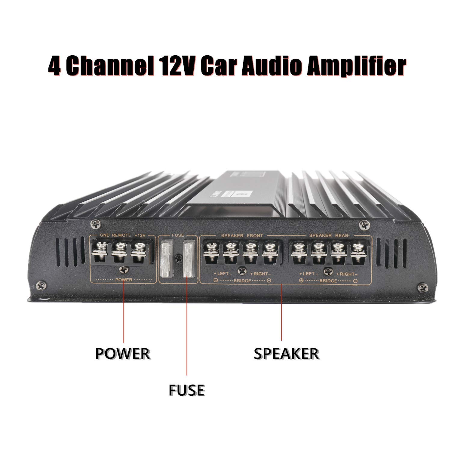 YaeCCC 4 Channel Amplifier Car Audio Stereo Amplifier for Subwoofers 3200W 12V