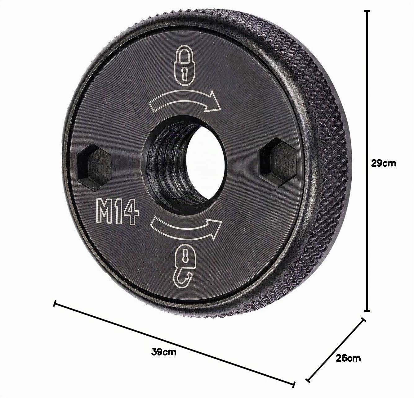 Dewalt DT3559-QZ -Tuerca de Sujeción rápida M14 para Amoladora, Color Negro