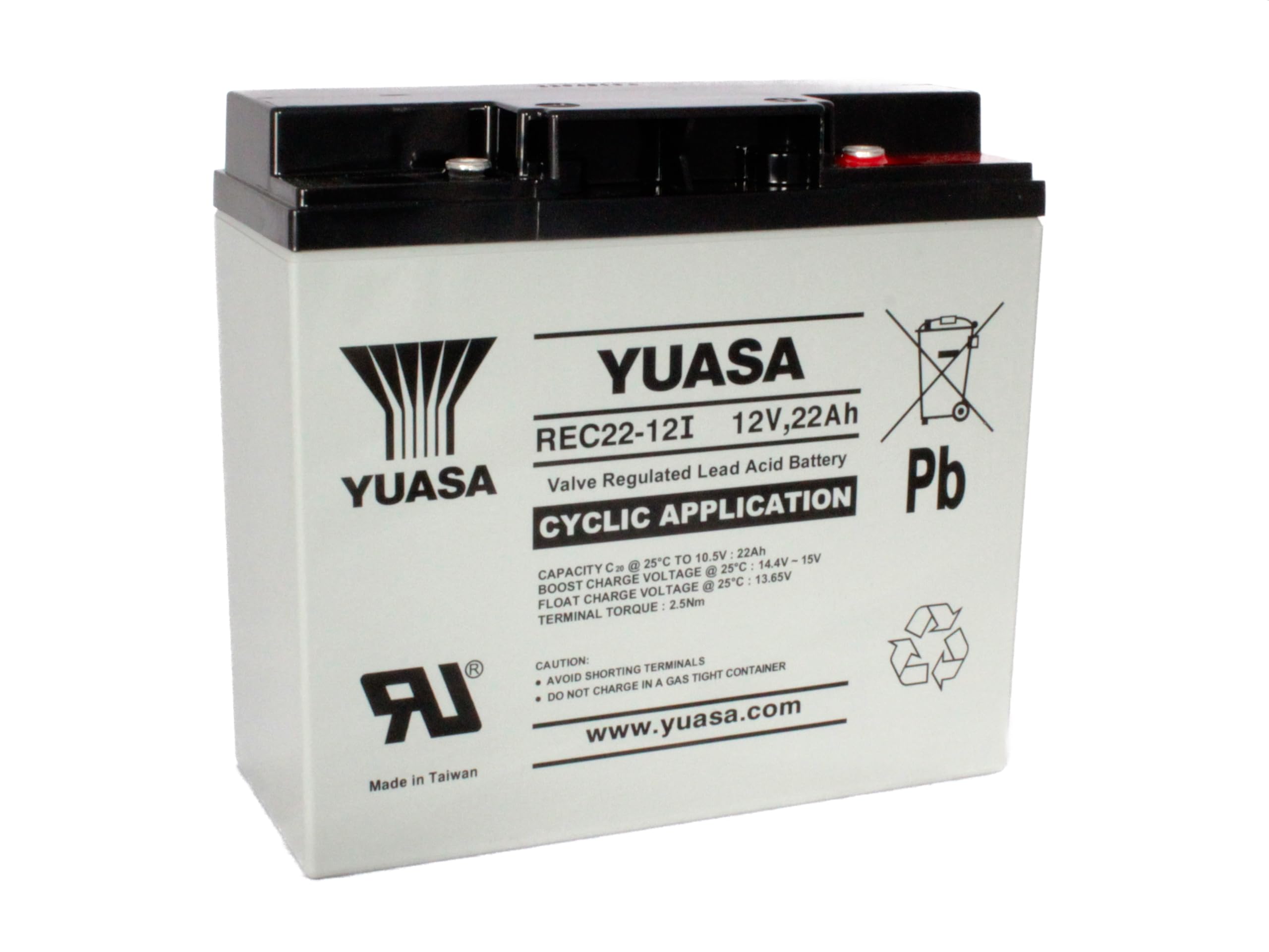 YUASA REC22-12 Batería Cíclica 12V 22Ah 181x77x167 mm