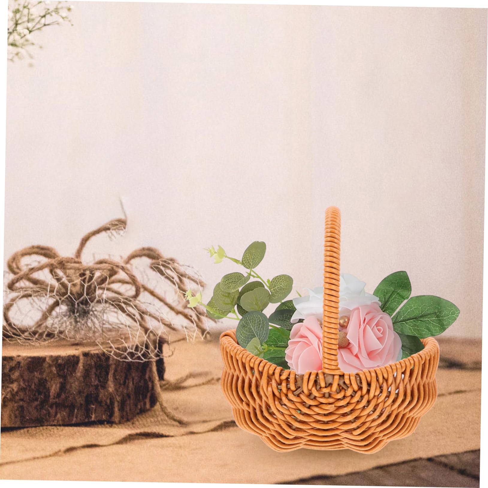 Amazon.co.jp: Garneck ハンドル付きフラワーバスケット 花収納
