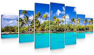 Startonight Huge Canvas Wall Art - Sunny Beach - Large Framed Set of 7 4...