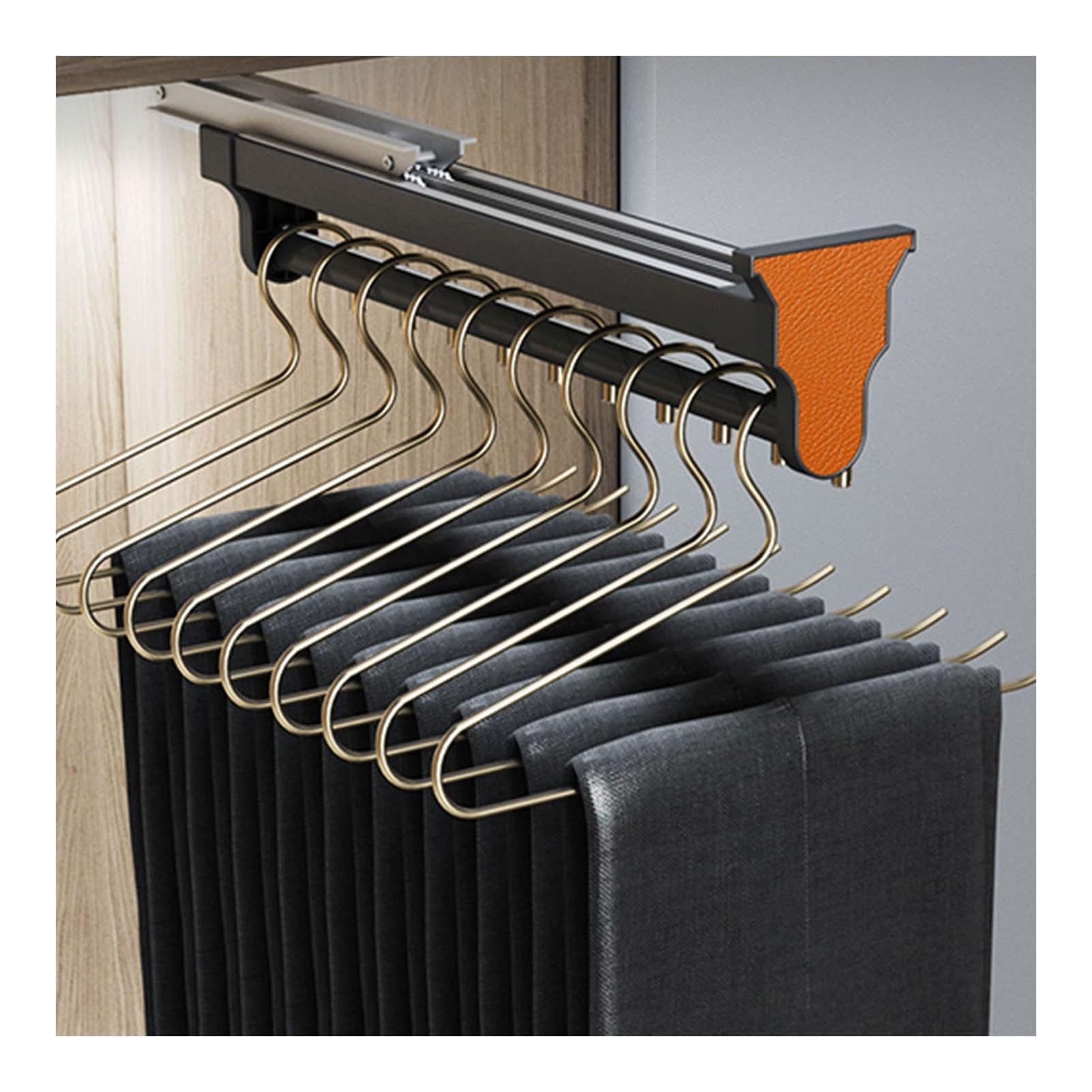 GLETSF Adjustable Pull Out Clothes Rail, Heavy Duty Aluminum Alloy Closet Rod, Extendable Hanger Rack 32-55cm, Supports 25kg - Perfect for Maximizing Space,size_name-47cm