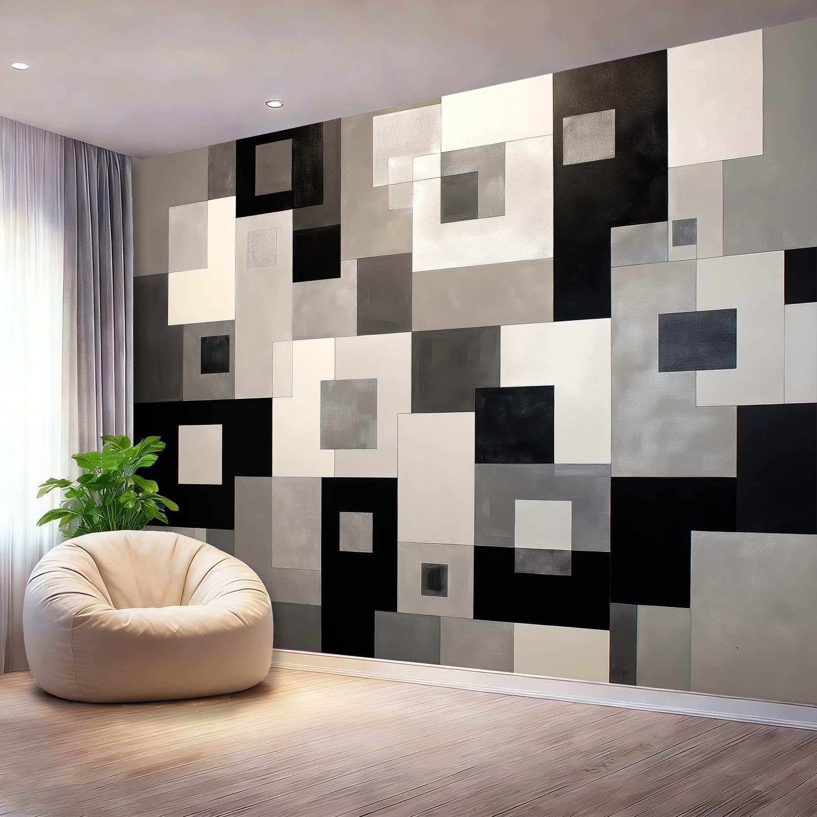 Fototapeta nowoczesna sześcienna geometryczna abstrakcyjna tapeta ścienna szary czarny plakat fotograficzny do sypialni salonu TV ściana 400 x 280 cm