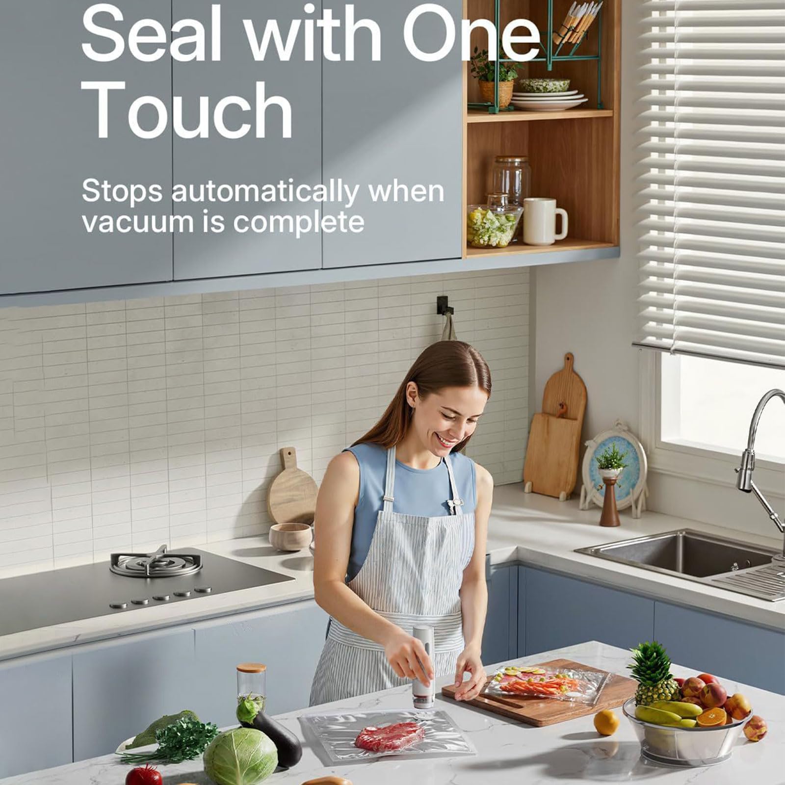 Mastic sous vide portable flexible comprenant 30 sacs recyclables gratuits pour sceller les viandes, les légumes, les collations, réduisant la détérioration et économisant les ressources pour la