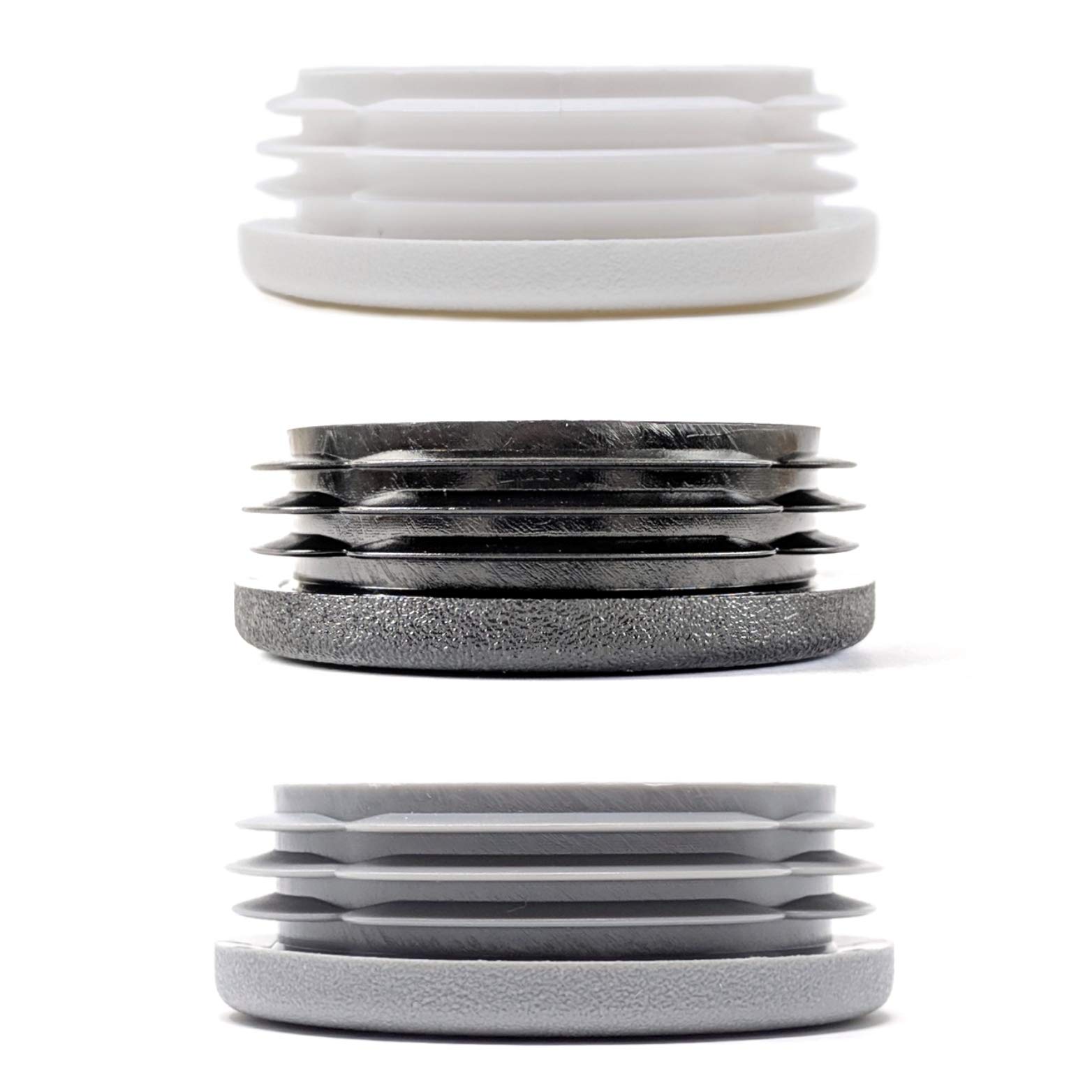 Tappi Terminali Rotondi Per Tubo, Variante Di Misure In Nero, Bianco O - Foto 7