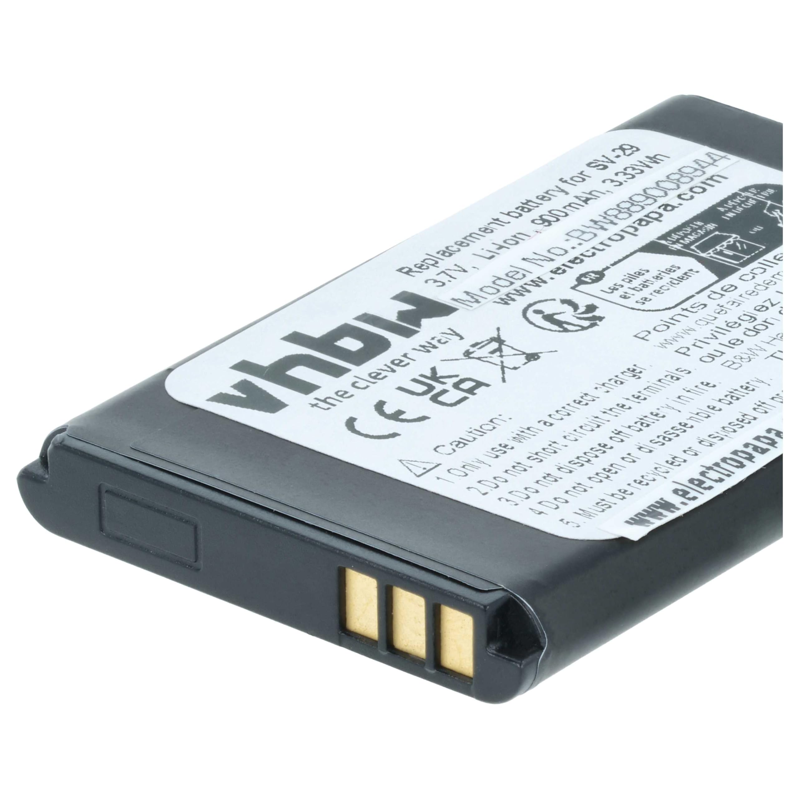 vhbw 10 x Doro DBR-800A bateria do telefonu komórkowego, smartfona (900 mAh, 3,7 V, Li-Ion)