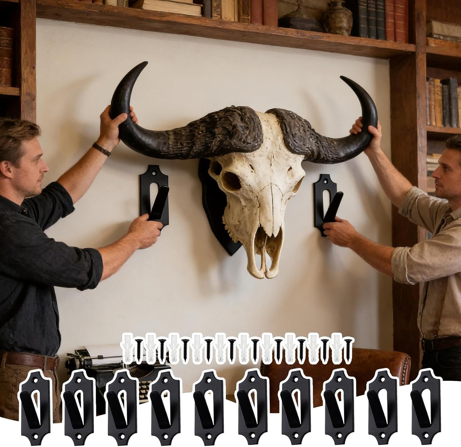 European Deer Mount Hanger | Metal Display,Deer Skull Elk Euro Mount Hanger - for Antler Bear Antelope Coyote Pronghorn Smaller Animals Indoor Outdoor Living Room Entryway