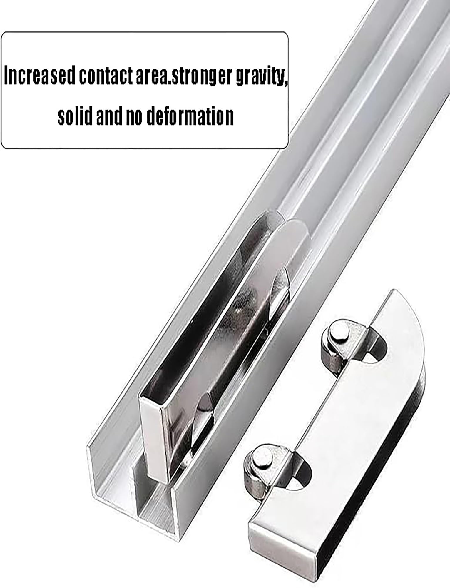Generisch Acrylglasschiene, verdickte 5–8 mm Glasschiebetür, Doppelschienen-Vitrinenschiene, Zubehör for Schienenräder aus Aluminiumlegierung(130cm/51in)