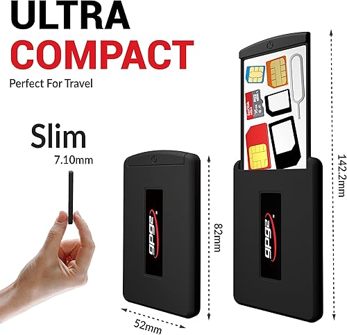 Miniatura 5 de Funda de seguridad móvil para viajes, estuche rígido y organizador compacto para todos los tipos de SIM, tarjetas Nano y Micro SD, kit de