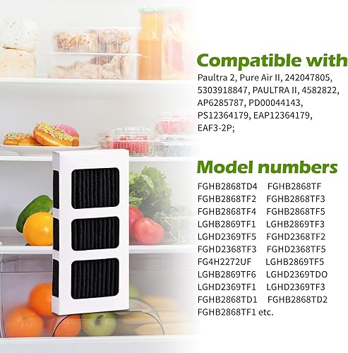 Miniatura 4 de Filtro de aire de repuesto para frigidaire Pureair Ultra 2, Pureair Ultra ii, Electrolux 242047805, 5303918847, EAP12364179, filtración eficaz con