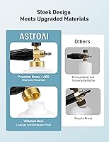 Vista 2 de AstroAI Cañón de espuma resistente para automóvil, botella de metal ancho, lanza de espuma de nieve ajustable para lavadora a presión con conector