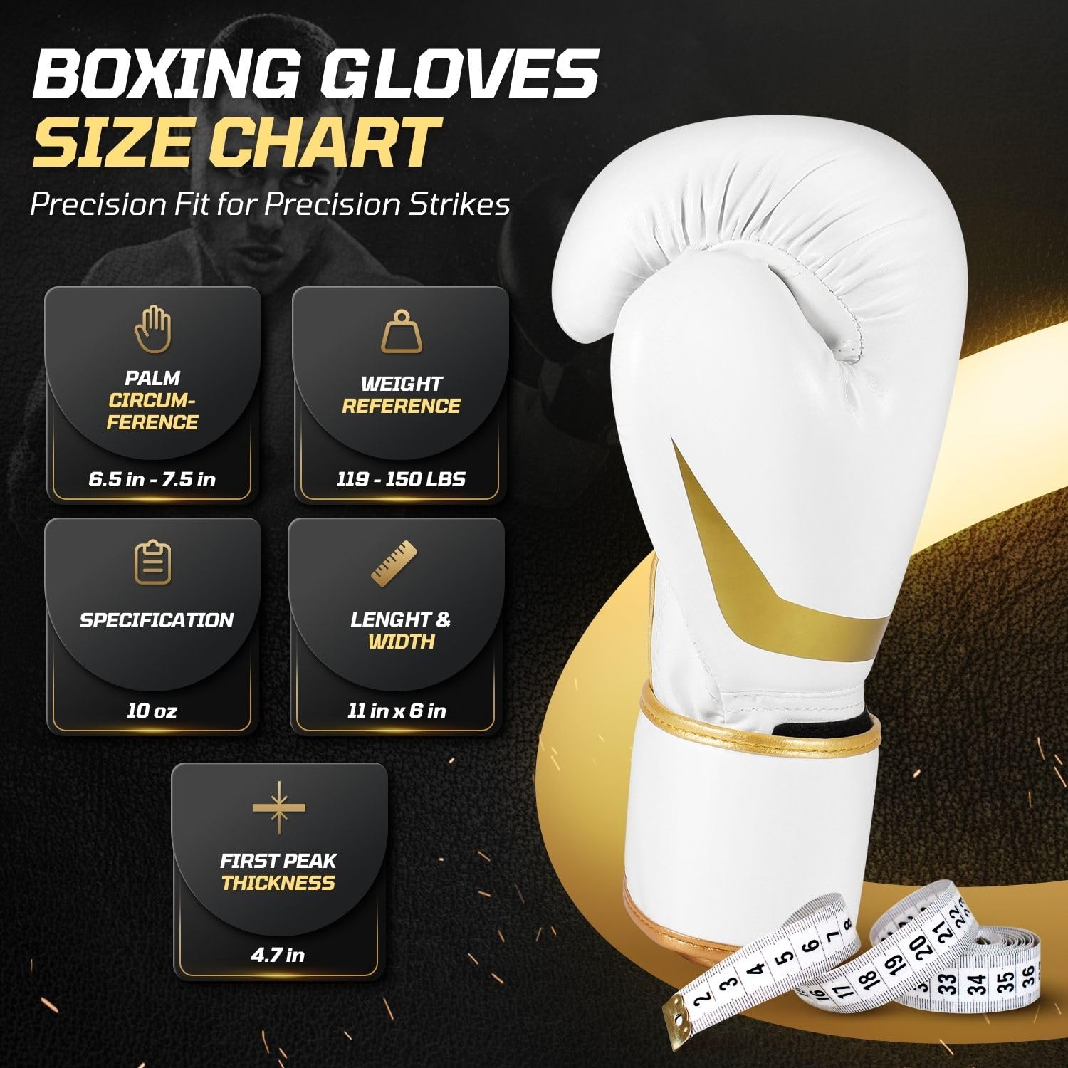 Flexzion Guantoni da boxe da 283,5 g, per uomini, giovani e donne, guanti da boxe da 283,5 g, per kickboxing, MMA, Muay Thai, allenamento, risparmio, bagaglio con fascia per il polso, bianco