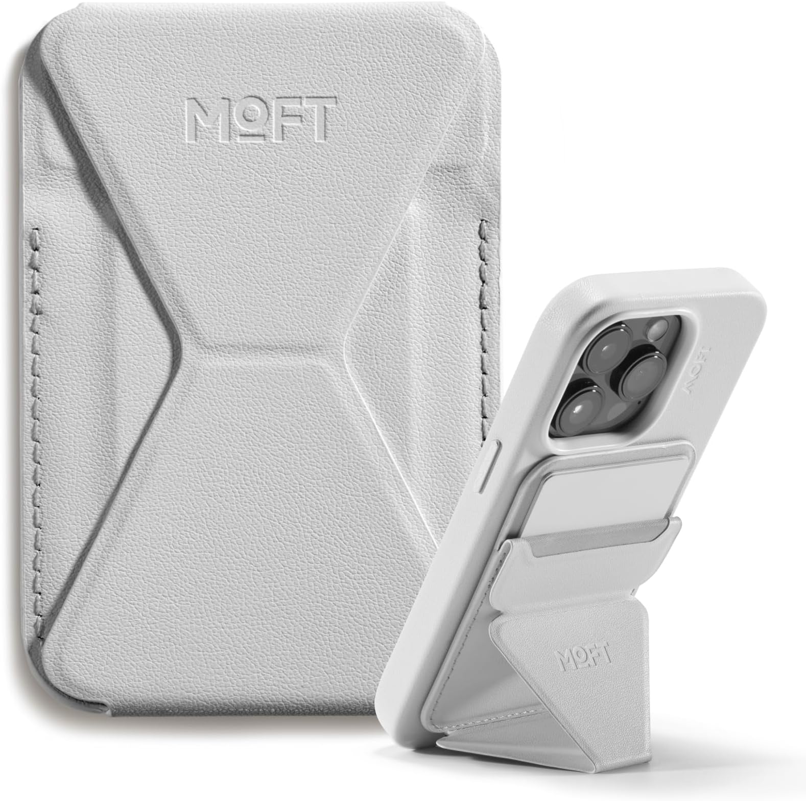 Magnetic Wallet Stand Compatible with iPhone 17/16/15/14/13/12 Series, Angle Adjustment & Magsafe Compatible MOVAS Phone Stand,Misty Cove