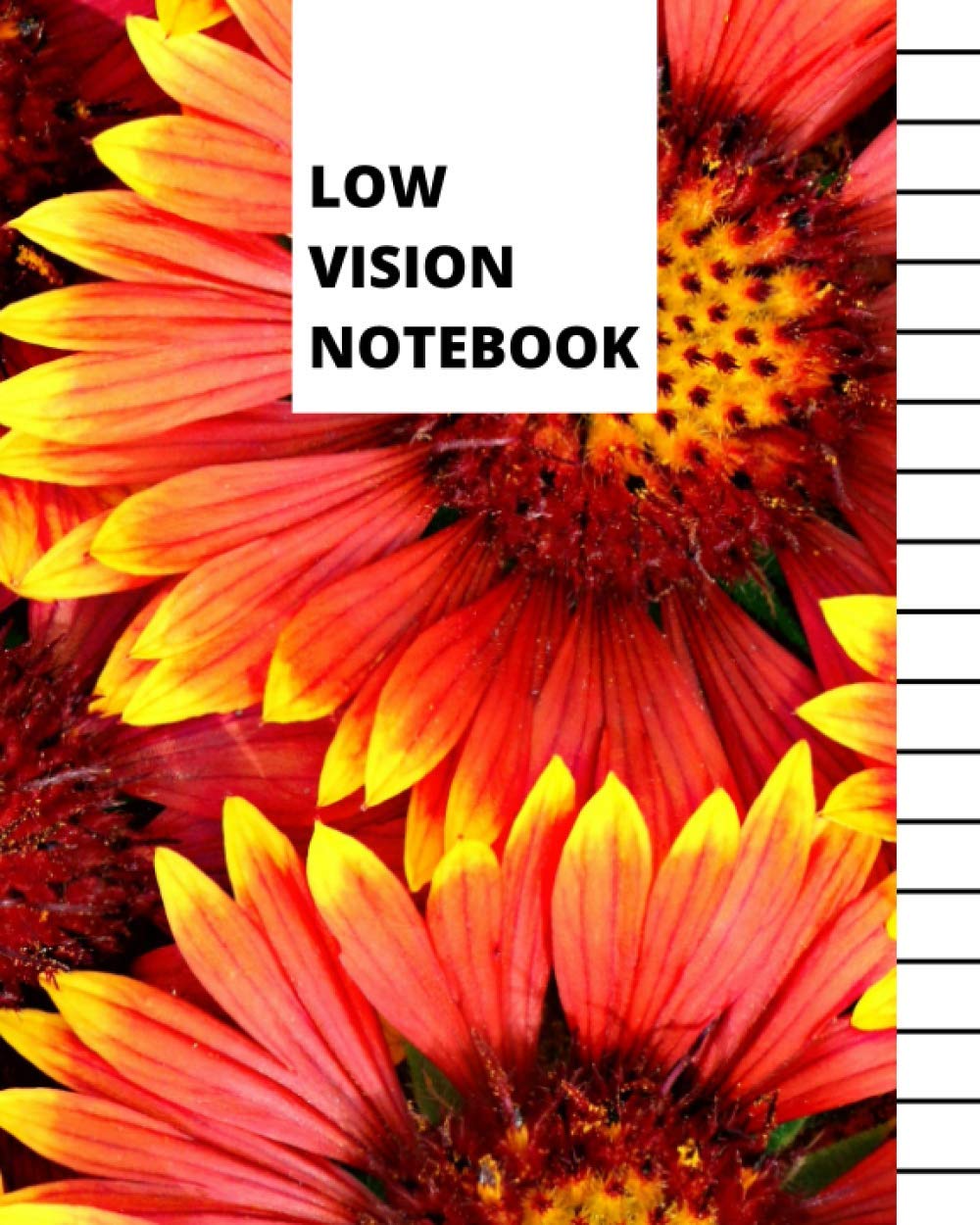 Low Vision Notebook: Bold Lined Paper For Visually Impaired | Bright Sunflowers (Low Vision Writing Paper)