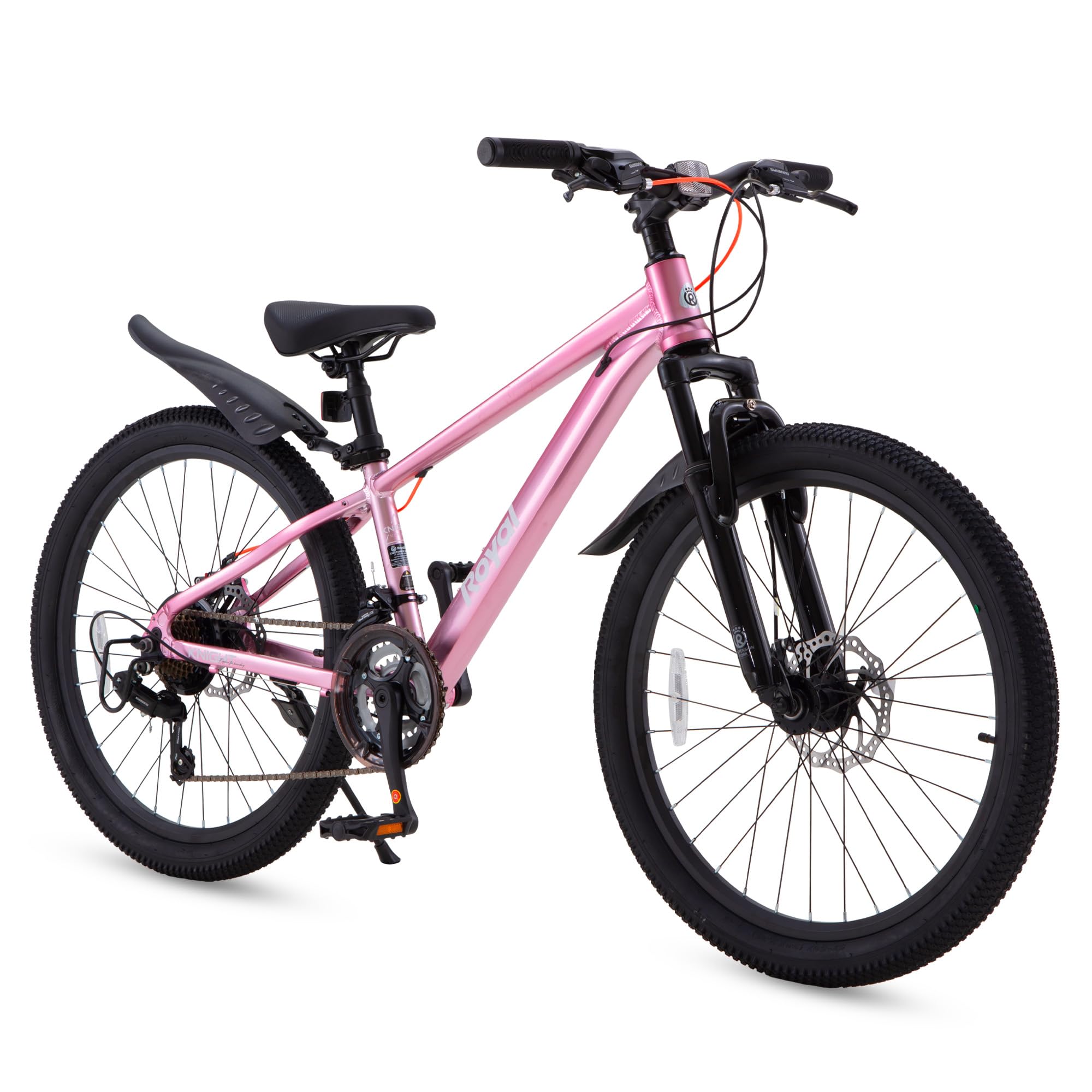 RoyalBaby Kids Mountain Bike for Boys and Girls, Ultra-Light Aluminum 20-26 Inch Wheel Bicycle for 6-14 Years Old Children, 7/21-Speeds Drivetrain