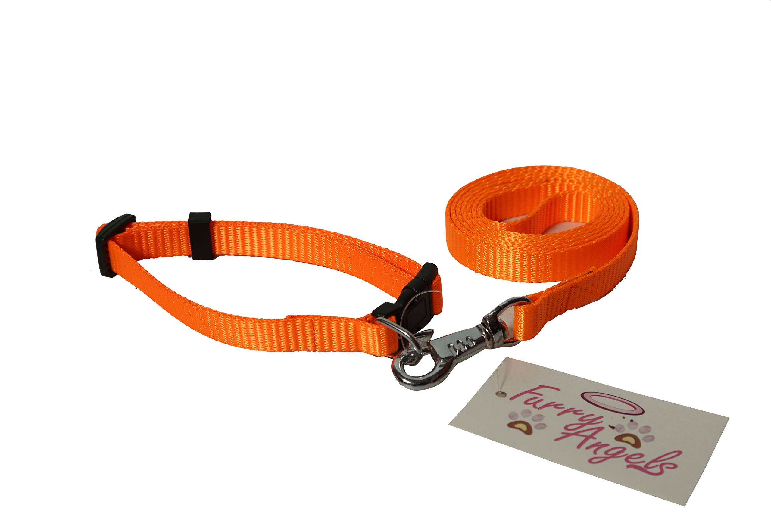 Furry Angels Polyester Adjustable Collar and Leash Set for Dogs/Cats(Small Width -15 MM, Color - Orange) (B08P9V7J66) Amazon Price History, Amazon Price Tracker