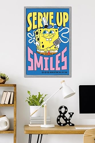 Miniatura 8 de Trends International Nickelodeon Bob Esponja - Póster de pared Serve Up Smiles, 14.72 x 22.37 pulgadas, versión enmarcada en oro