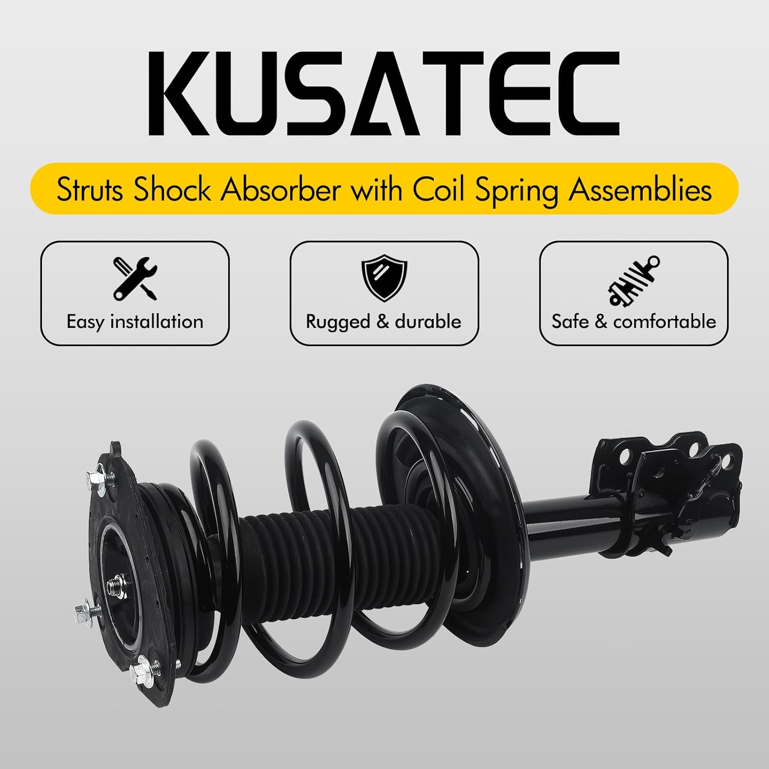 KUSATEC Front Pair Complete Struts Shock Absorber fit for 2007-2013 Nissan Altima, 172393 172392 Struts with Coil Spring Assemblies