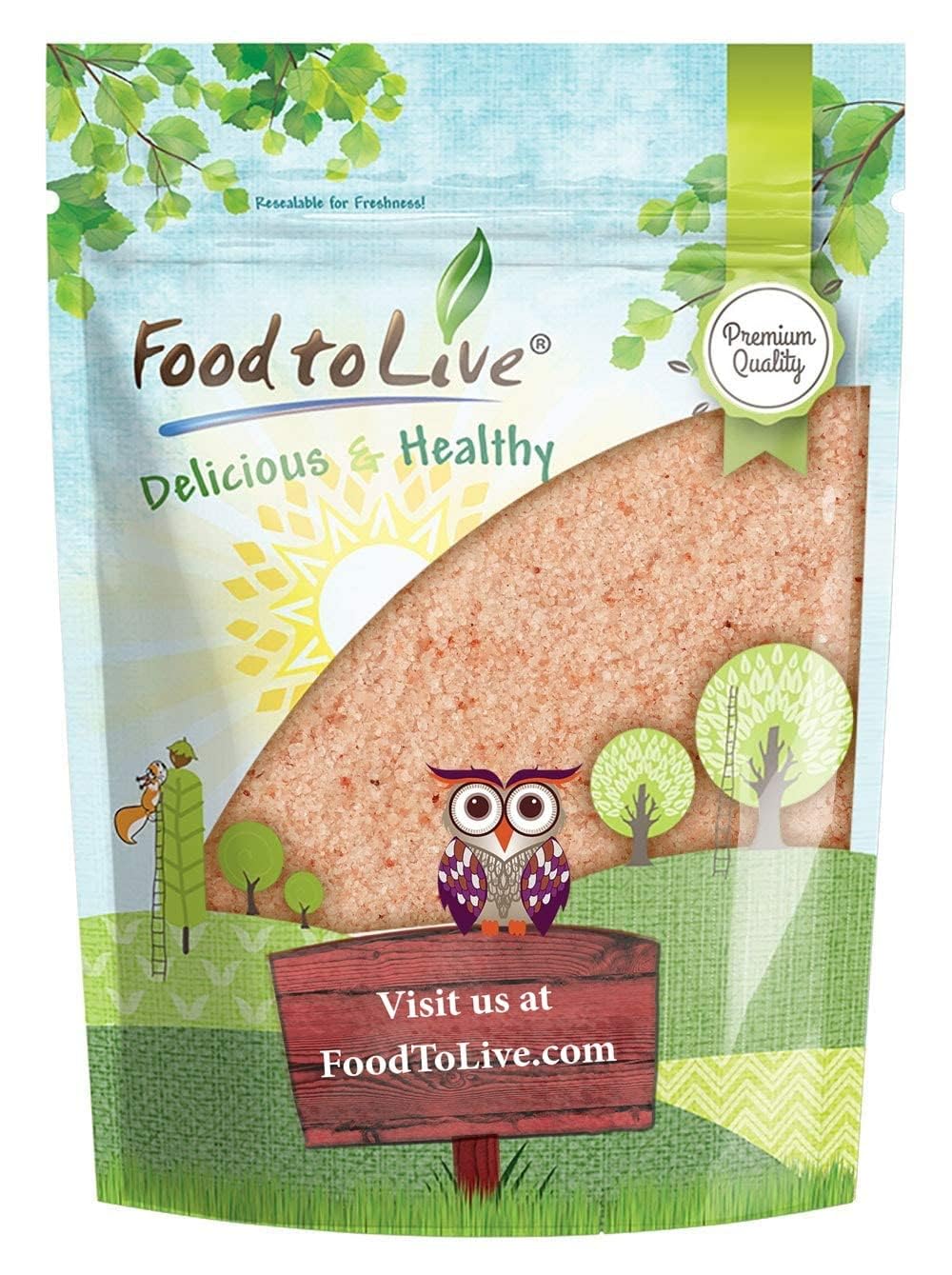 Food to Live Himalayan Pink Salt, 2 Pounds – Extra Fine Grind, Pure, No Additives, No Preservatives, Vegan, Kosher, Bulk. Gourmet. Food Grade. Packed