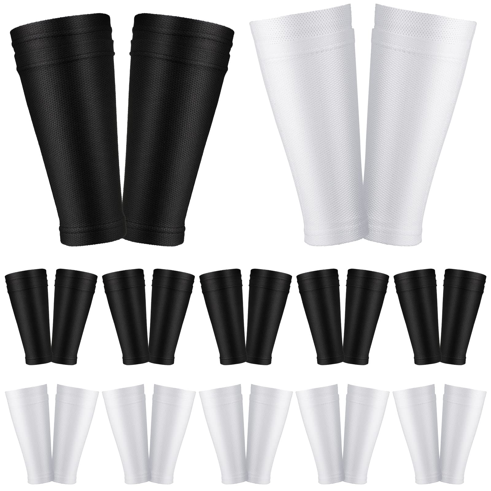 12 Pairs Calf Compression Sleeves Football Leg Sleeves Calf Shin Guard Soccer Sleeve Leg Compression Support Footless Socks for Men Women Youth Kids Sports Running Cycling