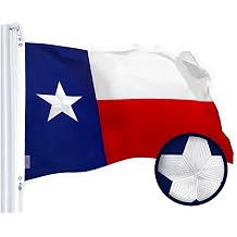 G128 Texas State Flag | 2.5x4 Ft | StormFlyer Series Embroidered 220GSM Spun Polyester | Embroidered Design, Indoor/Outdoor, Brass Grommets, Heavy Duty, All Weather
