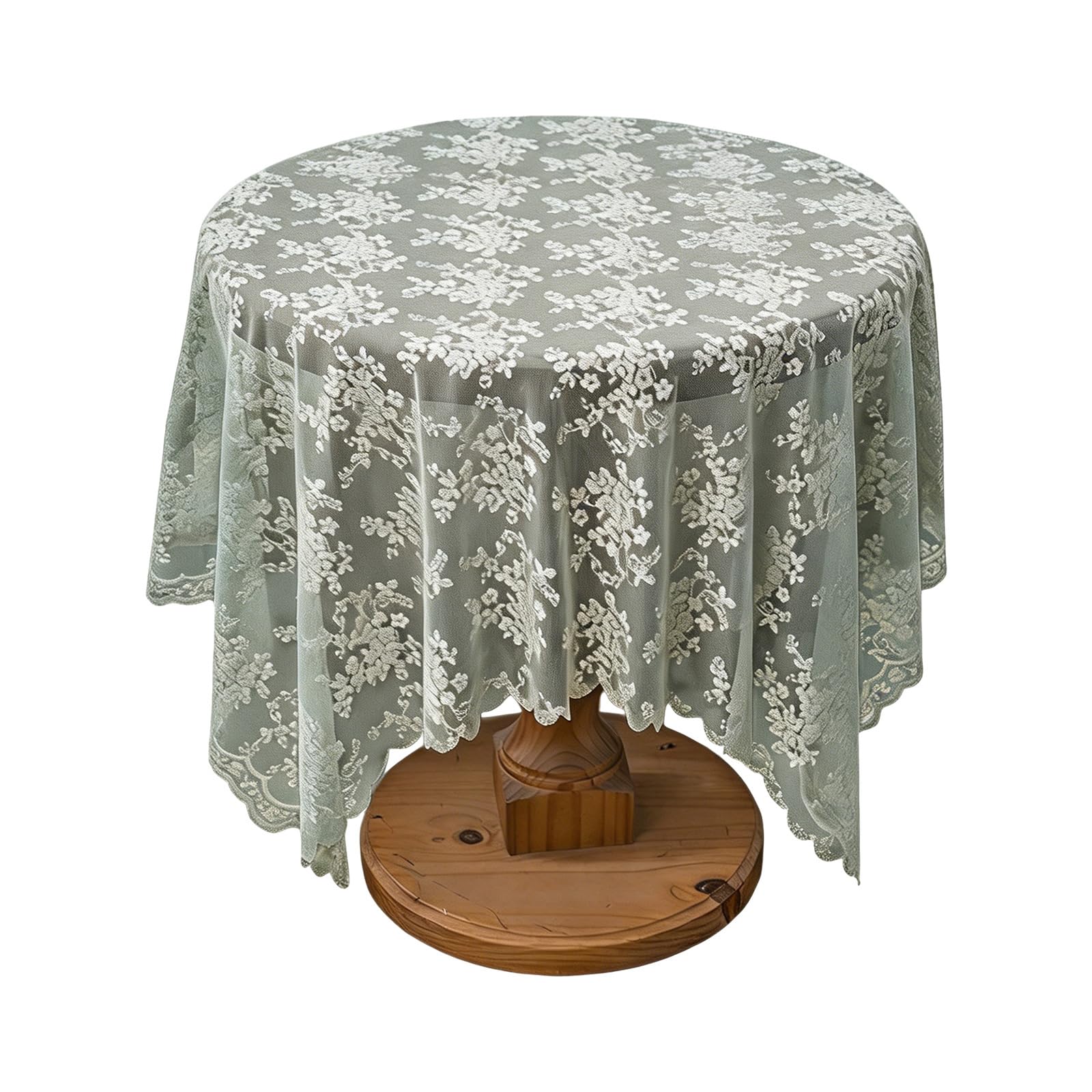 Bbajszx Beautiful Floral Lace Tablecloth Sturdy Polyester Materials for Dining Room Decoration Permanent Polyester Tableware