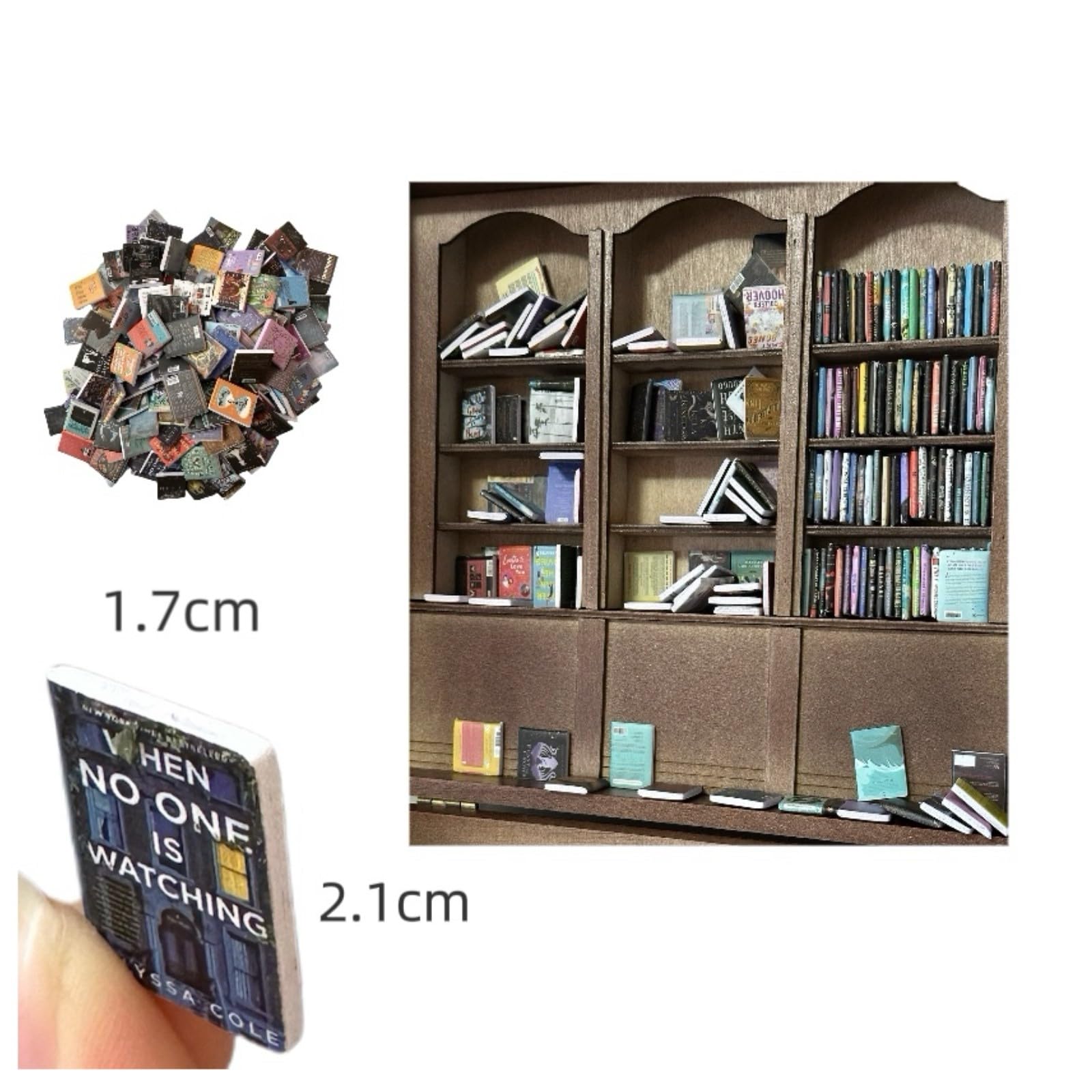 Mini Books for Anxiety Bookshelf, 200/300 PCS Mini Books Model Without Repetition, DIY Crafting, Dollhouse Decor, Accessories Mini Miniatures Books, Anxiety Bookshelf Mini Books (200 PCS Books)