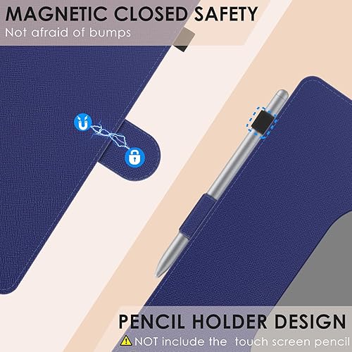 Miniatura 7 de DETUOSI Funda de cuero para tableta Google Pixel de 11 pulgadas 2023 con soporte para lápices, funda ligera para libro tipo folio + parte trasera