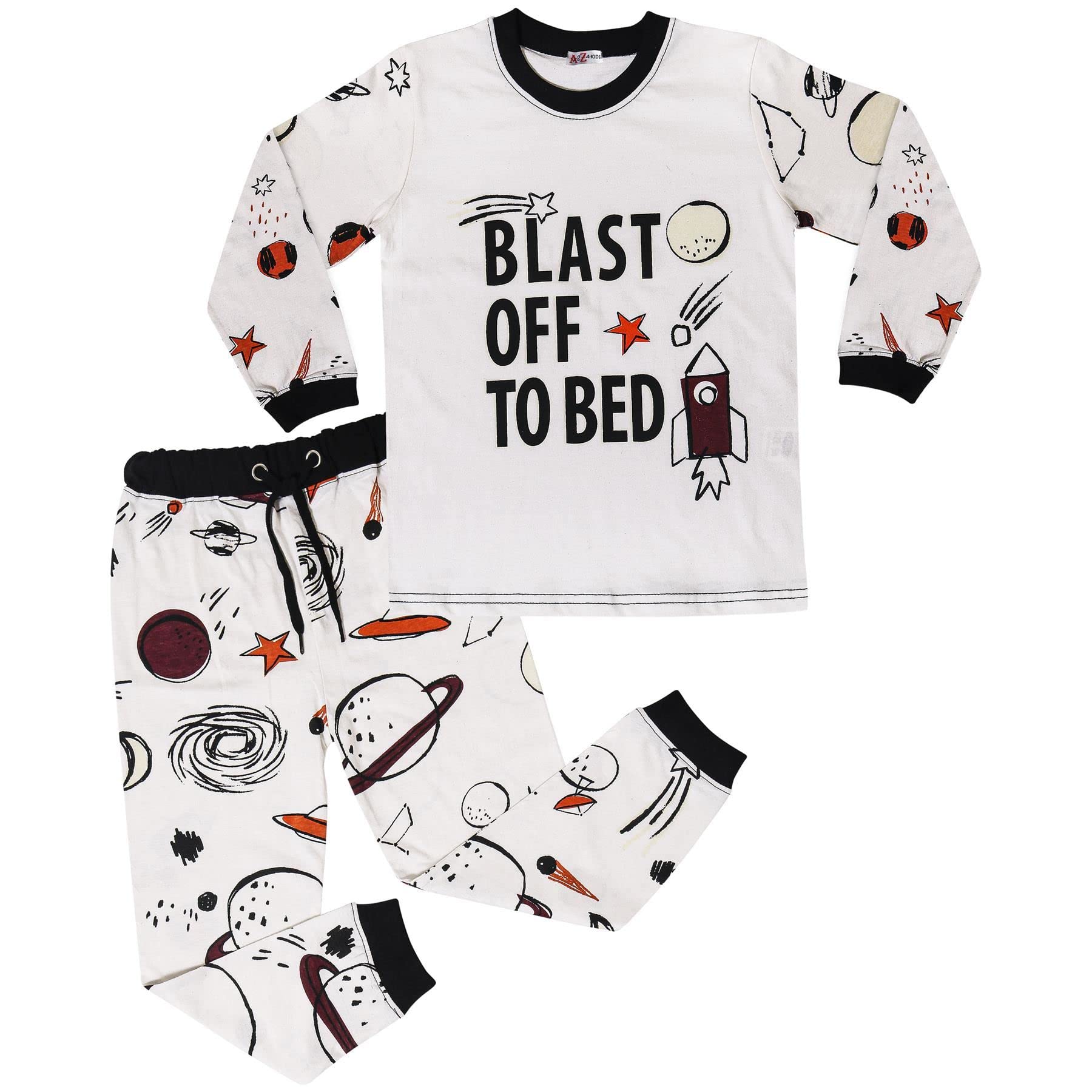 A2z 4 Kids Unisex Kids 157 Black Girls Pyjamas Children Pjs 2 Piece Set Lounge Suit - Pjs ._13