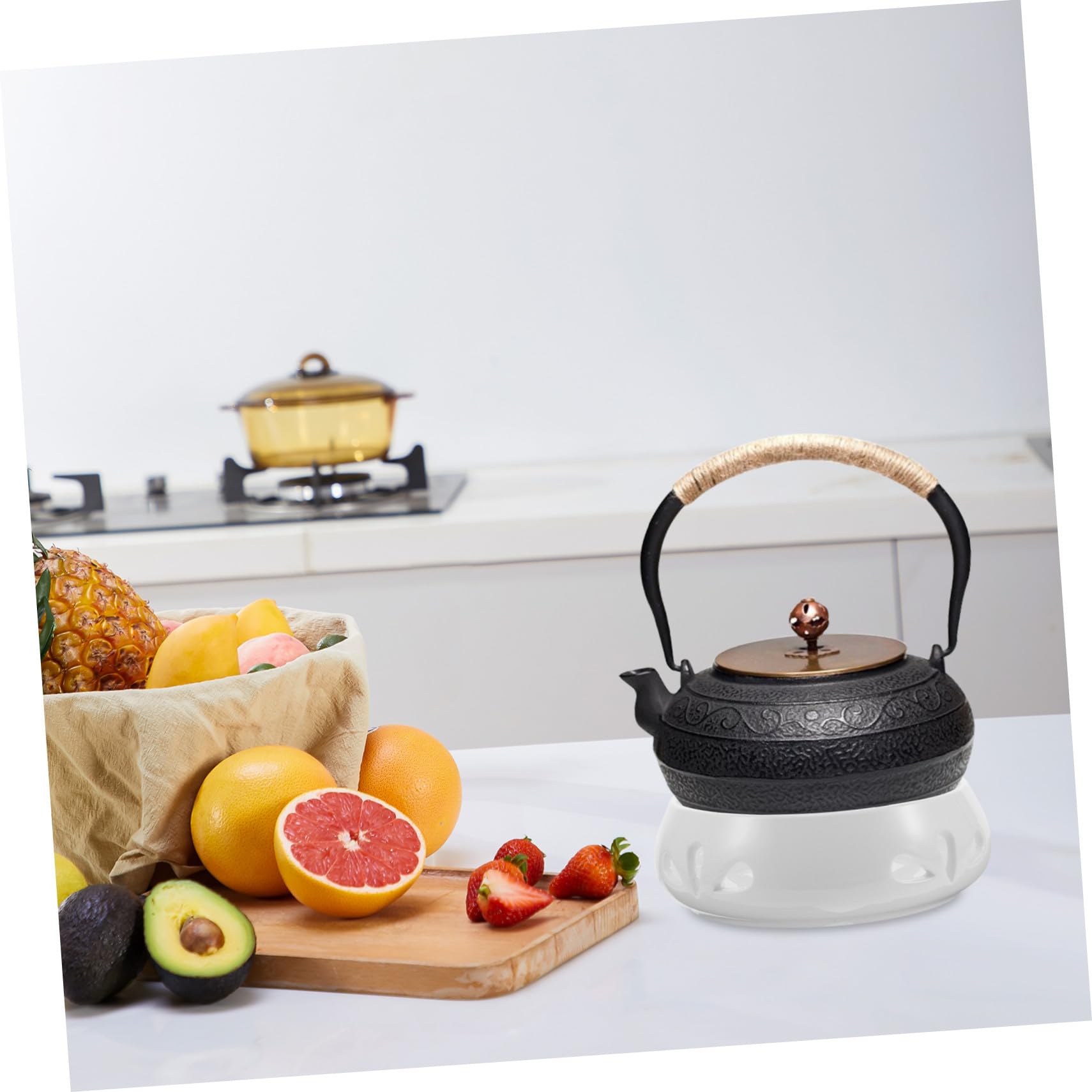 Calentador de Tetera de Cerámica Blanco Base de Porcelana