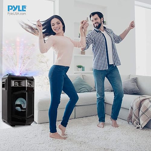 Miniatura 5 de Pyle Sistema de altavoces PA inalámbrico recargable portátil con Bluetooth, 500 W de potencia máxima para exteriores con micrófono Talkover, luces