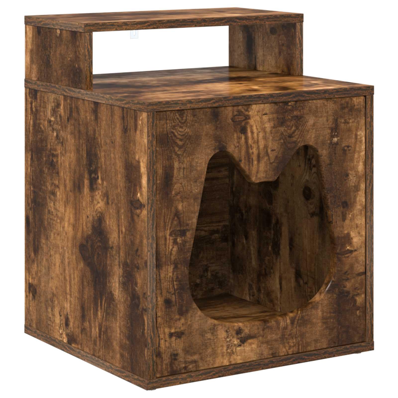 Maison pour chat design chêne fumé pour un salon chaleureux et des siestes en hiver