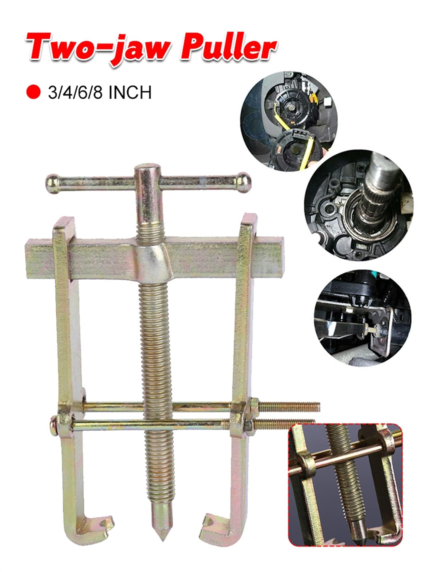 Separates Hebegerät, 1 Stück, 2 Backen, Zahnradabzieher, Mechaniker, Lager, Auto-Lenkrad-Entferner, Abzieherwerkzeuge (4 Zoll 2 Backen / 6 Zoll 2 Backen / 8 Zoll 2 Backen, Zwei-Klauen-Abzieher (Farb