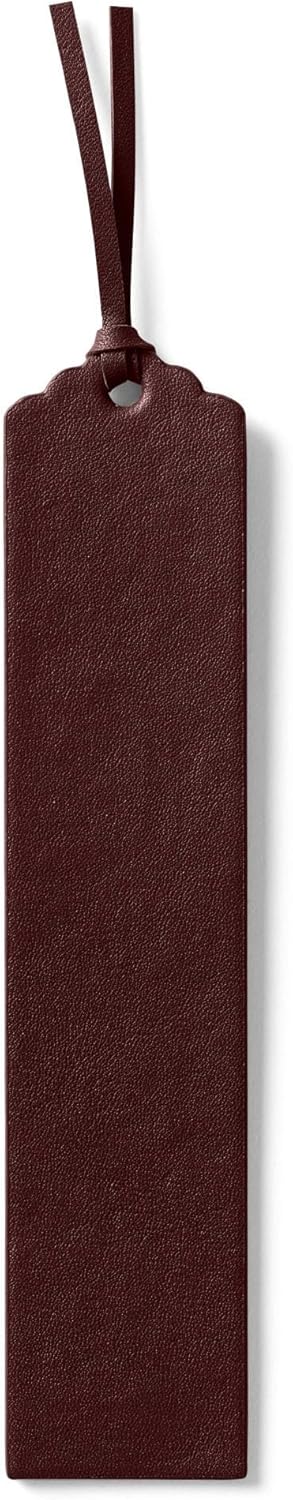 Leatherology Bordeaux Deluxe Bookmark – Leather Bookmarker with Fringe Tie, Minimal Sleek Design & Durable Construction for Readers, Journals & Coffee Table Books