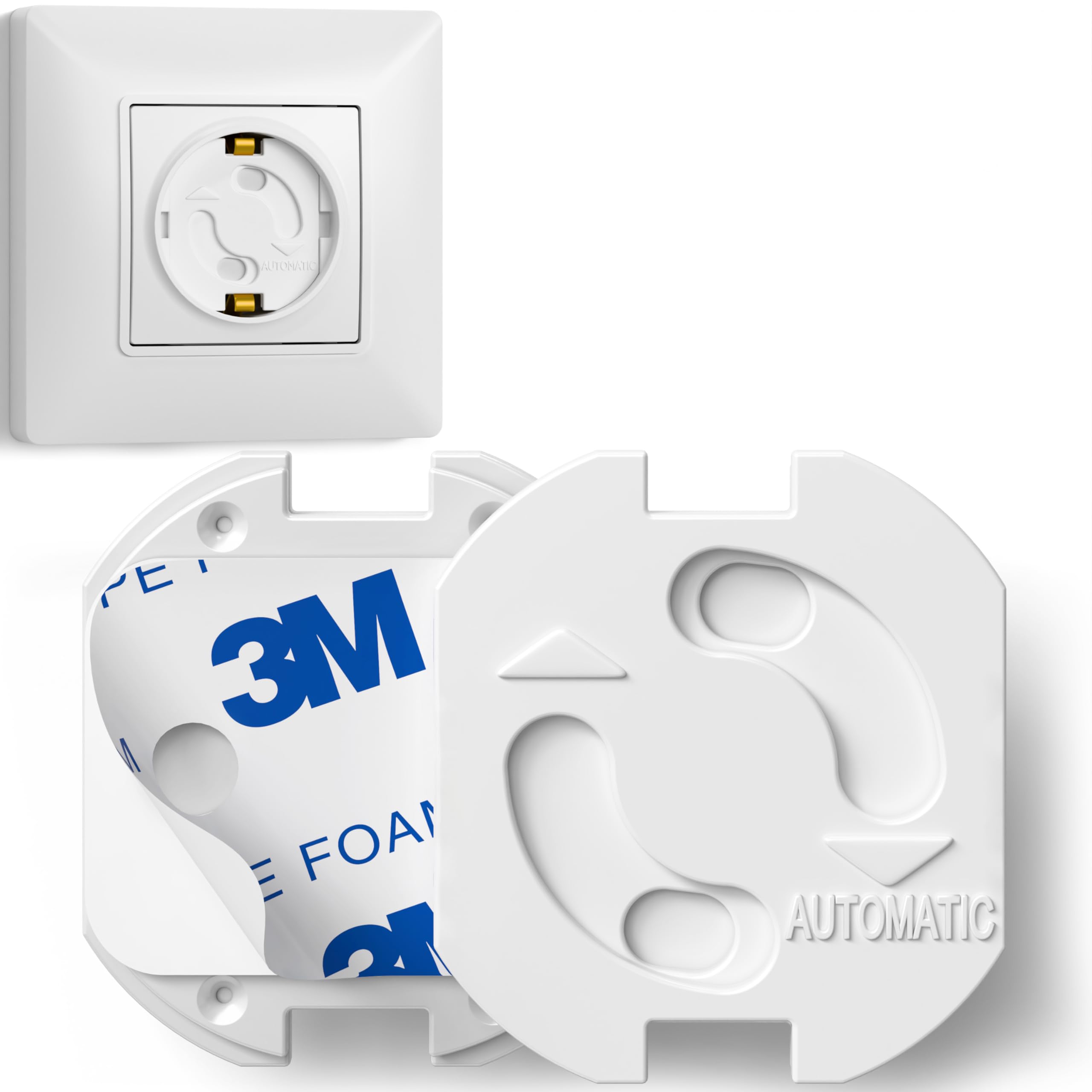 Adlersfeld® 30x Steckdosen Kindersicherung – Steckdosensicherung mit Drehmechanik – Zuverlässiger Schutz vor Stromschlägen im Haushalt für Baby & Kleinkinder – Steckdosenschutz Kindersicherung – Weiß