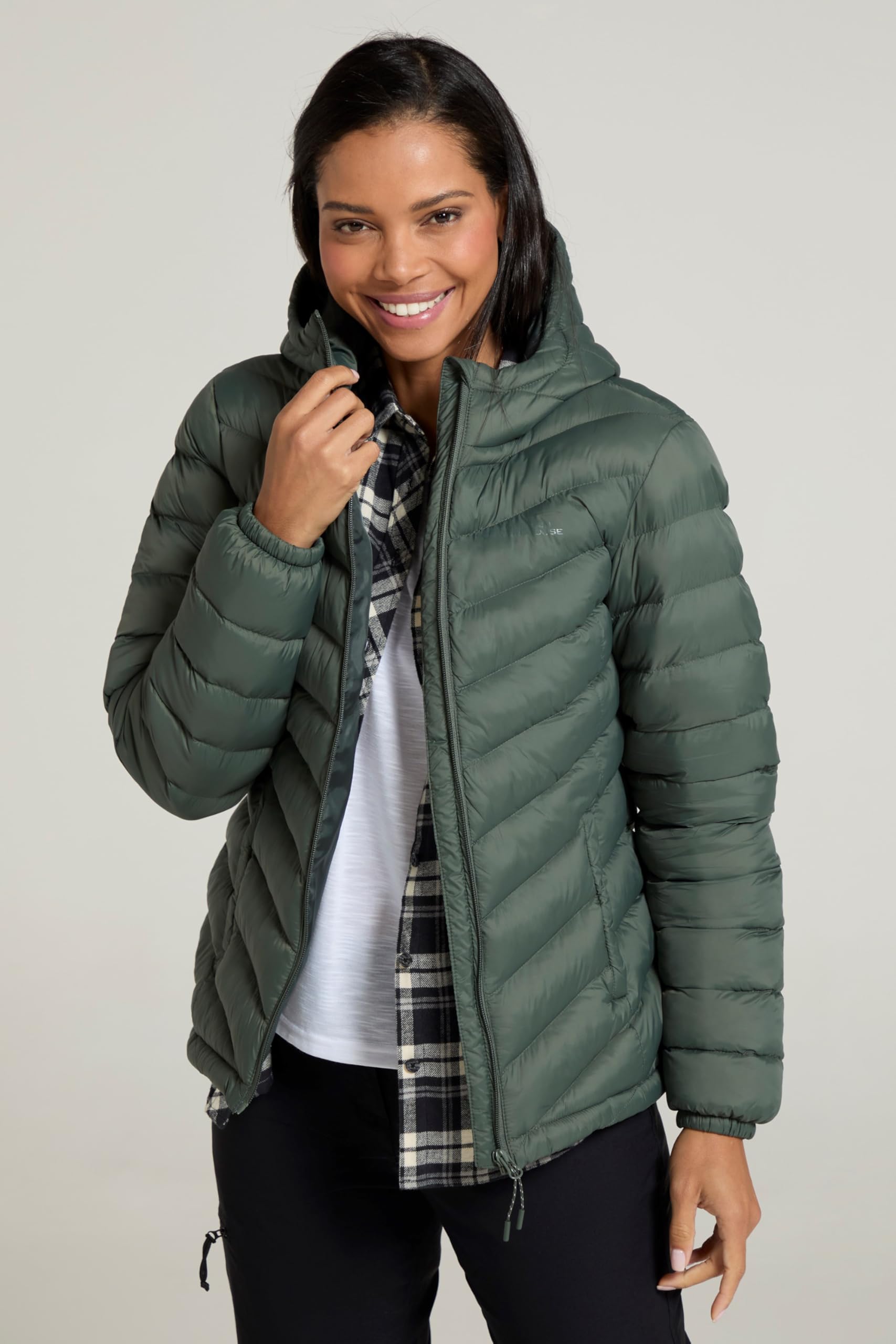 Mountain Warehouse Seasons Womens Padded Jacket - Water Resistant Coat, Puffer Jacket, Front Pockets, Adjustable Elastic Cuffs & Hood - For Spring Summer, Outdoors — view 3