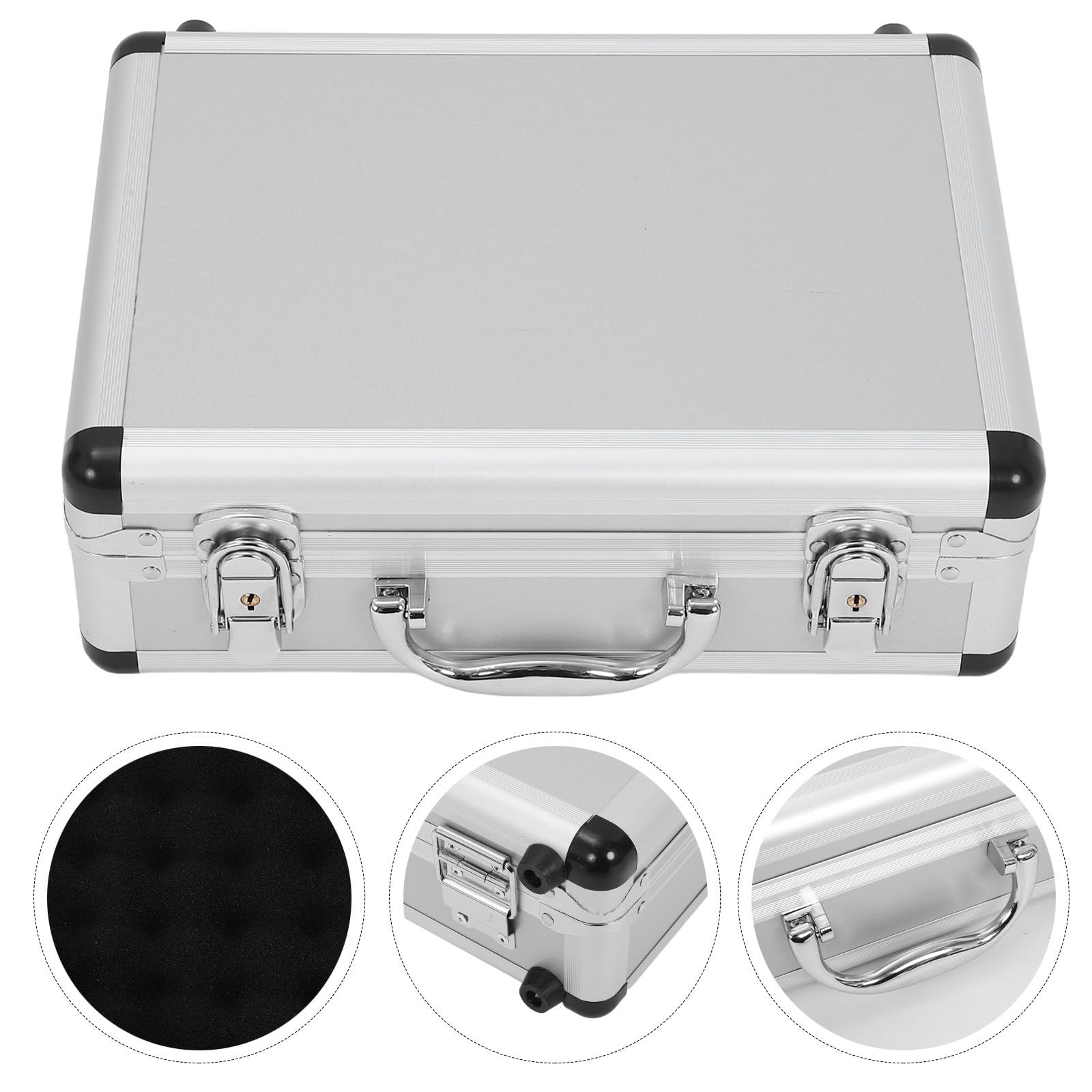 Valise à Outils sans Bavure Argentée en Alliage D'aluminium Boîte de Rangement Portable Sécurisée pour L'organisation des Outils Domestiques