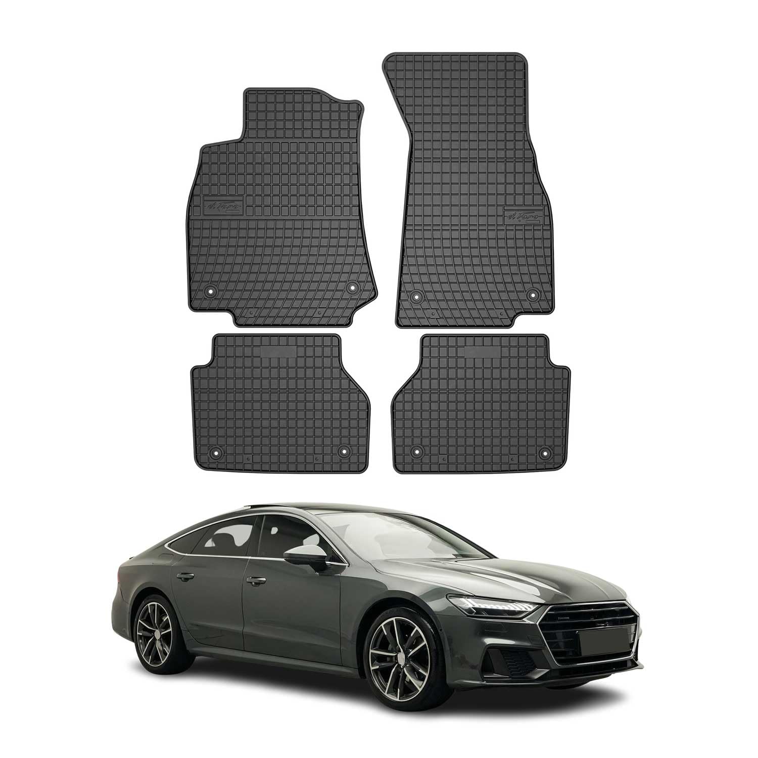 OMAC Fußmatten für Audi A7 C8 Sportback 2018-2026 Gummi 4X Schwarz