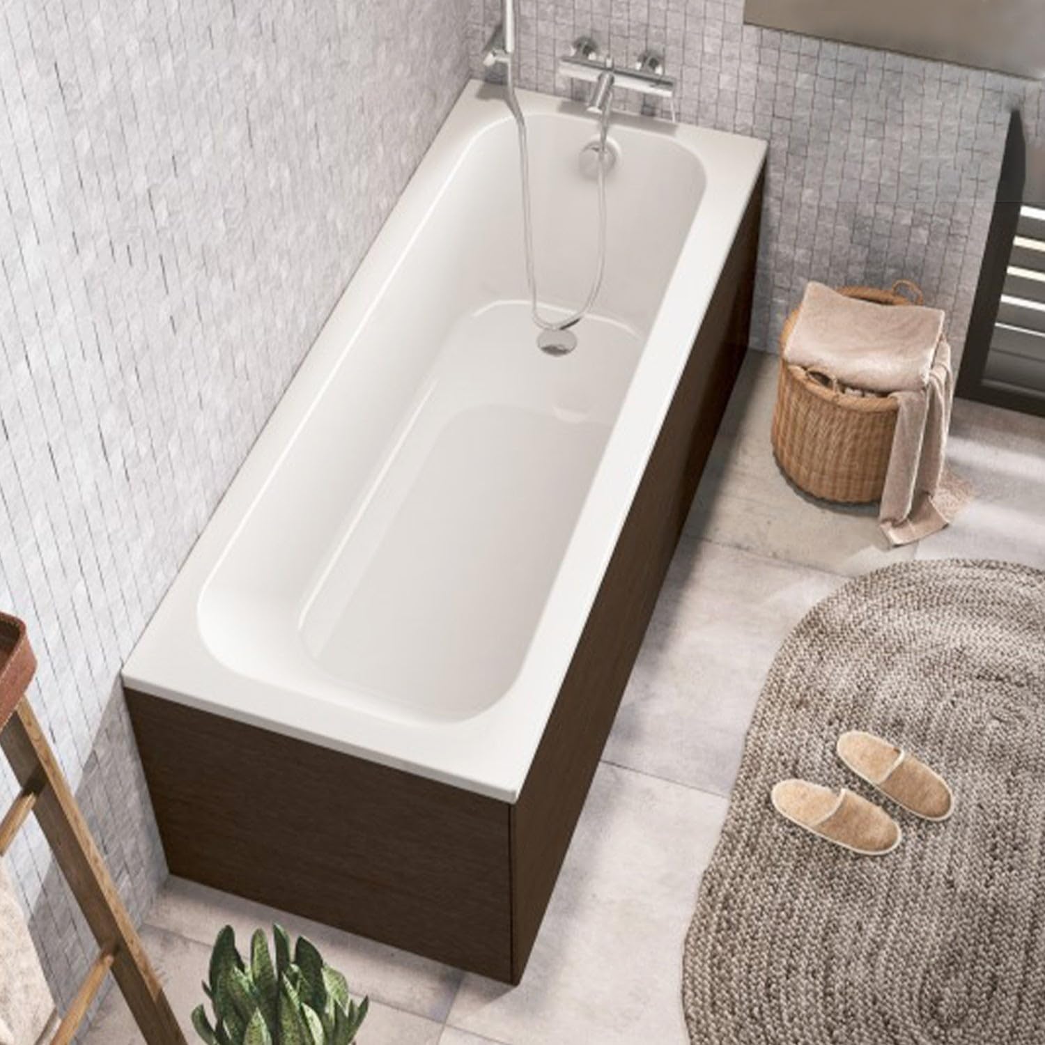SANITANA NEXO Bañera Rectangular Acrílico Blanco Brillo 70X160 CM