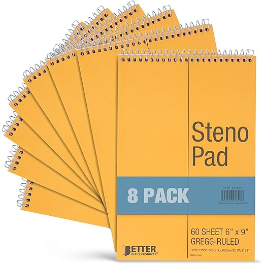 Better Office Steno Pads 8 Pack