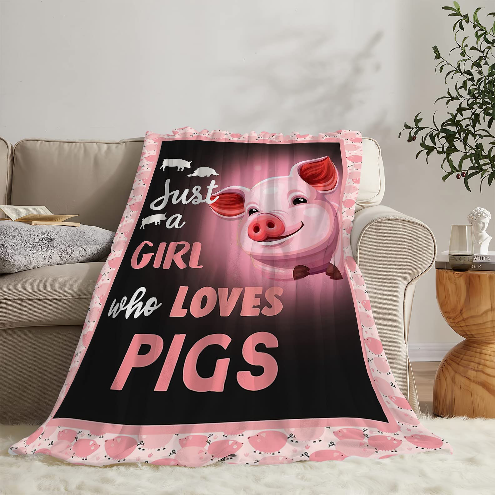 Mota Performance Pig Throw Blanket Just A Girl Who Loves