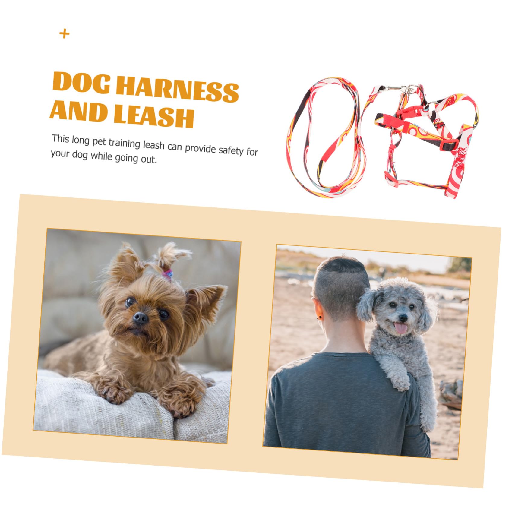 Toddmomy 1Set Dog Harness and Leash for Small Breeds Comfortable Control Rope for Walking Training and Jogging Ergonomic Design Durable Material Suitable for Dogs Weighing