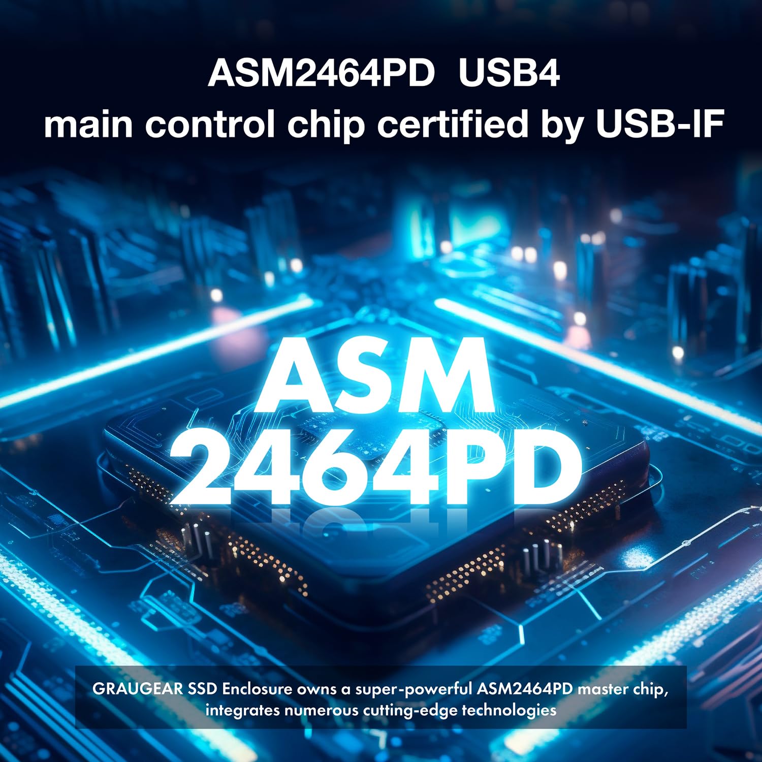 GRAUGEAR 40 Gbps M.2 NVMe stacja dokująca SSD, zewnętrzna stacja dokująca USB 4 z wentylatorem chłodzącym, obsługa UASP, kompatybilna z Thunderbolt 4/3, układ ASM2464PD