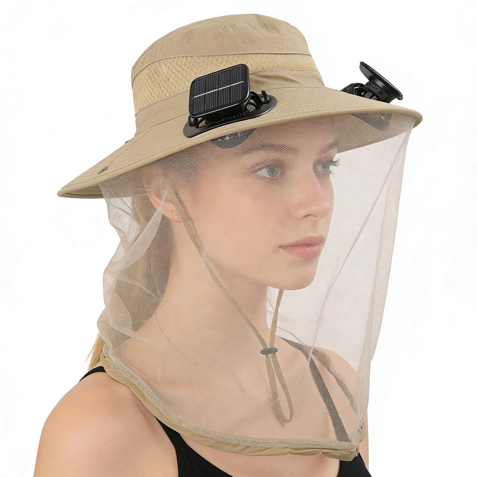 UPF50+ Cappello solare con ventilatore, cappello da pesca all'aperto, per donne, uomini, sport, outdoor, escursionismo, campeggio, spiaggia, viaggi, compleanno