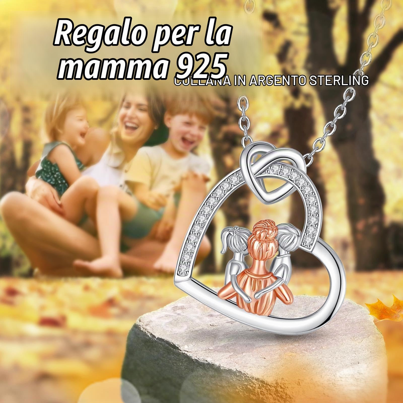 INFUSEU Regalo Mamma Collana, Mamma E Figlia Cuore Gioielli L'albero della vita Ciondolo Chiama Regalo Per La Festa Della Mammas