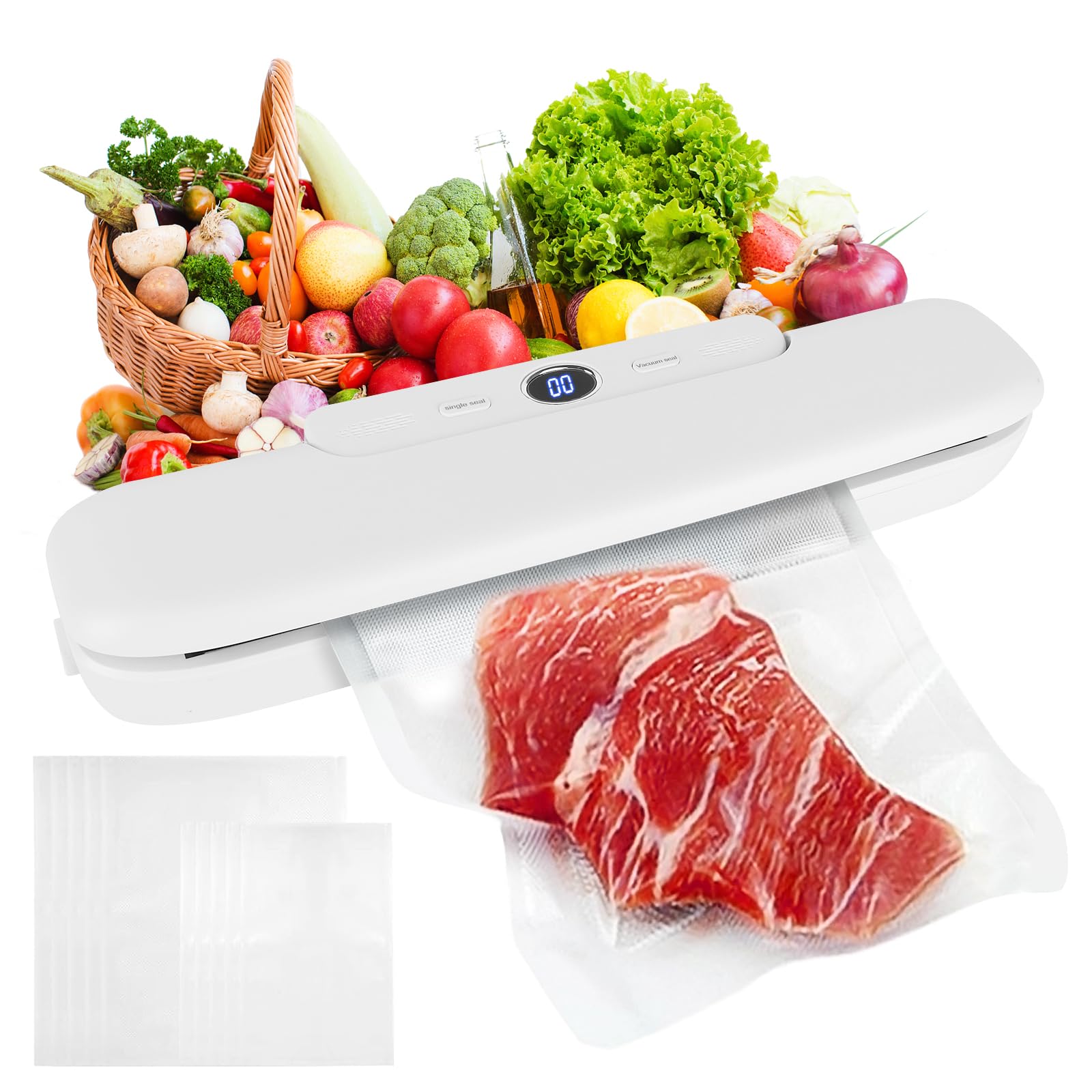 Diboniur Vakuumierfolien Rollen – 2 Rollen (28 Cm & 20 Cm Breit), Je 500 Cm, PE, Transparent