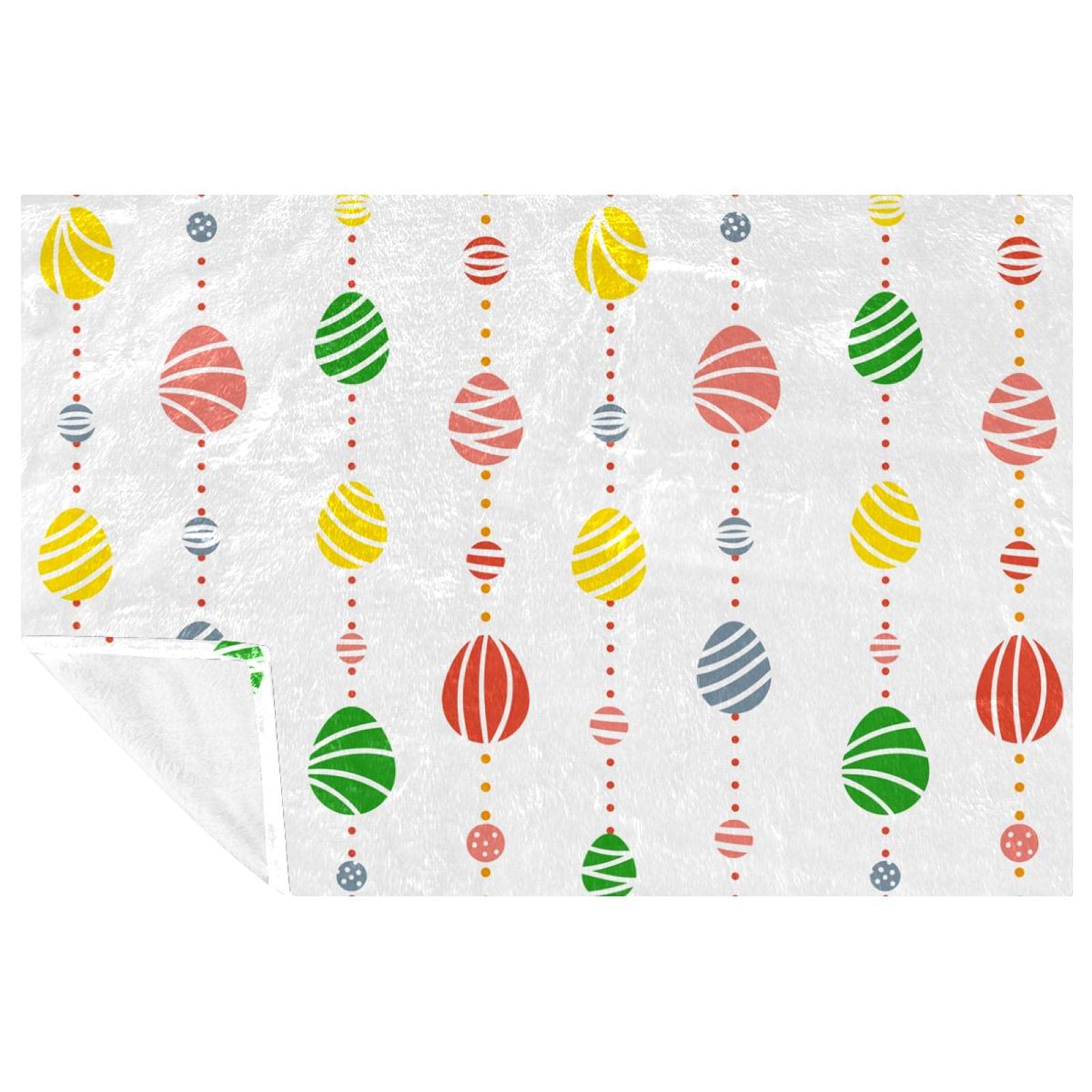 Plaid de lit aux motifs d'œufs de Pâques avec finitions soignées 150x100