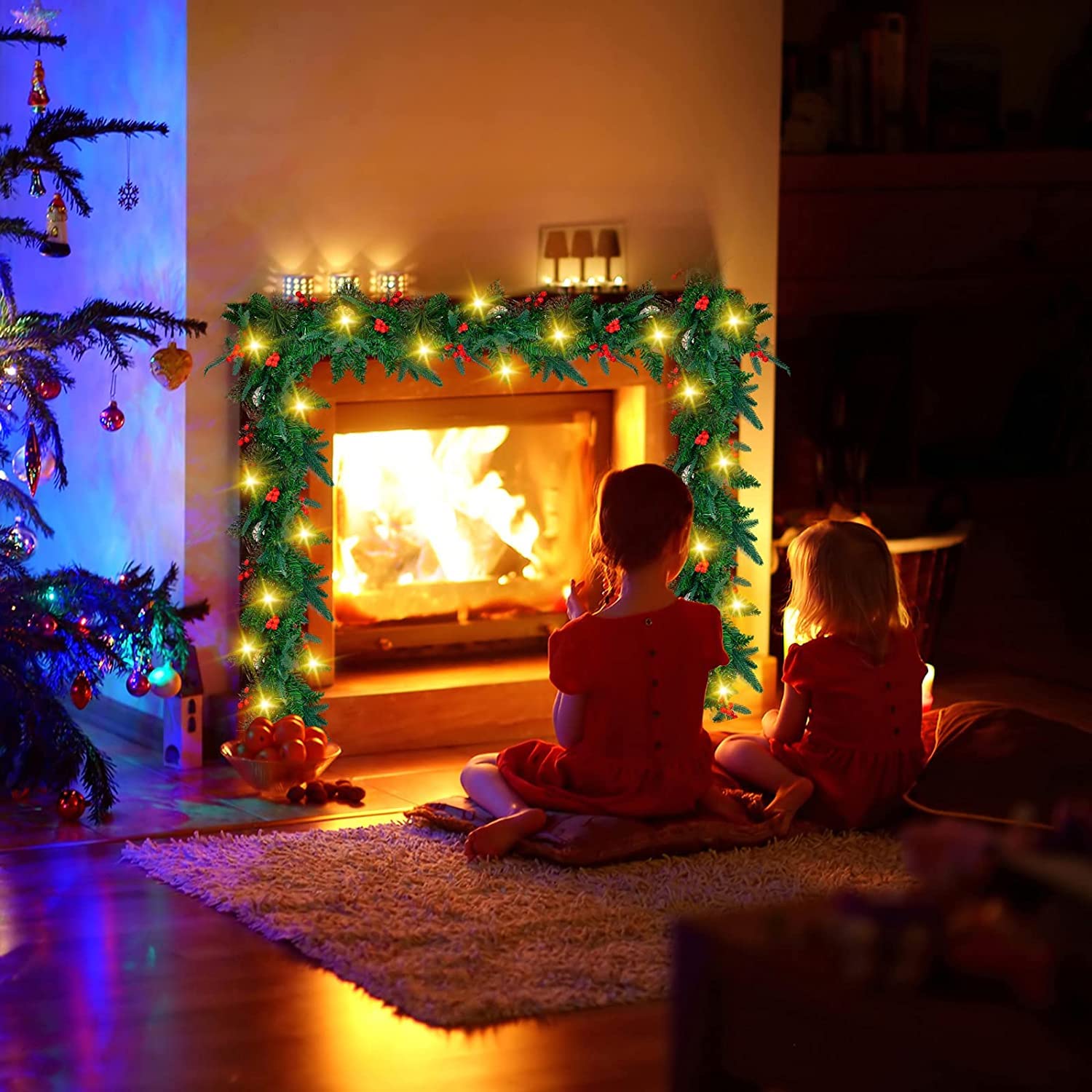 Lyanny Weihnachtskranz Mit LED-Beleuchtung, 46 Cm – Für Außenbereich, Wetterfest, Mit Haken